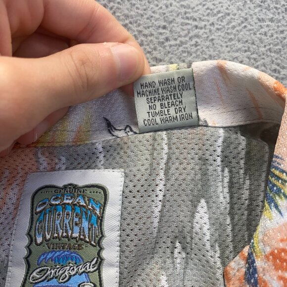 Ocean Current Mens Sz Large Hawaiian Shirt Palm Tree Tropical Casual Breathable - Picture 6 of 8